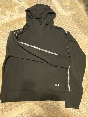 Under Armour Black Hoodie with White Logo Trim